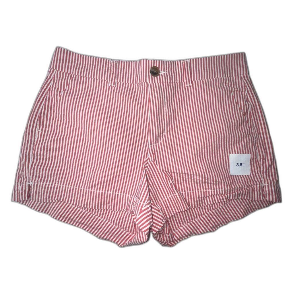 Old Navy Shorts Seersucker Pink Stripe Mini Mid Rise Size 2
